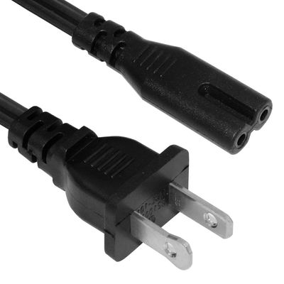 El cuadro 8 cable eléctrico C7 del IEC 320 del Pin de la CA 2 de la nema 1-15p polarizó
