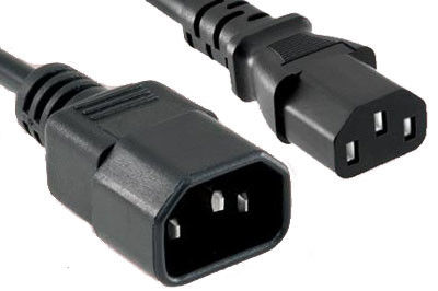 Soporte negro C14 del panel del IEC C13 al cable eléctrico de corriente alterna 1.5mm2 10A 250V